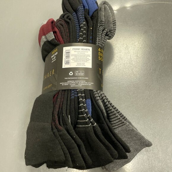 NEW Ted Baker 6 Pair Men's Size 6-12 Dress Socks Shoe Cushioned Rayon Blend - Picture 5 of 6